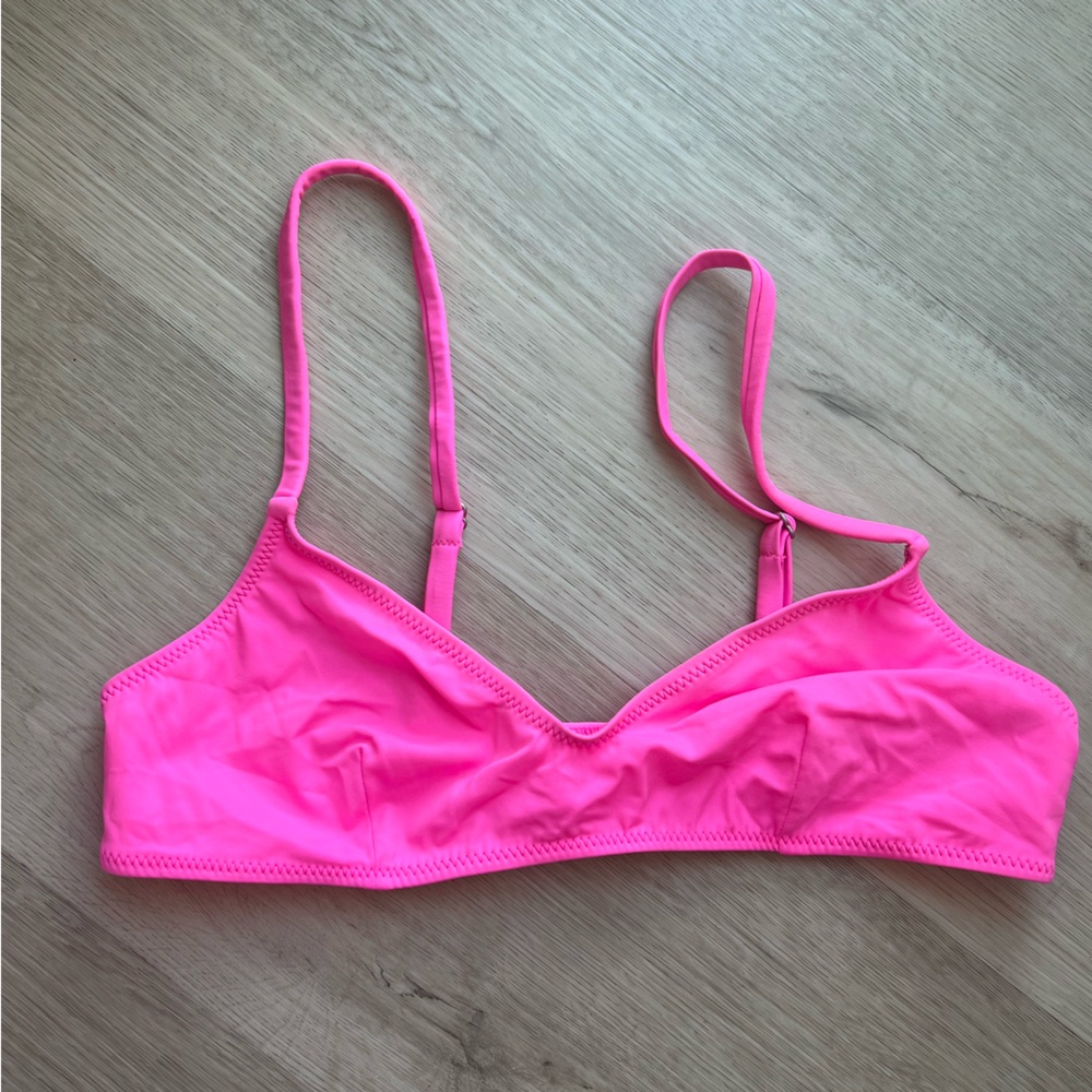 Solid & Striped Pink Bikini Top